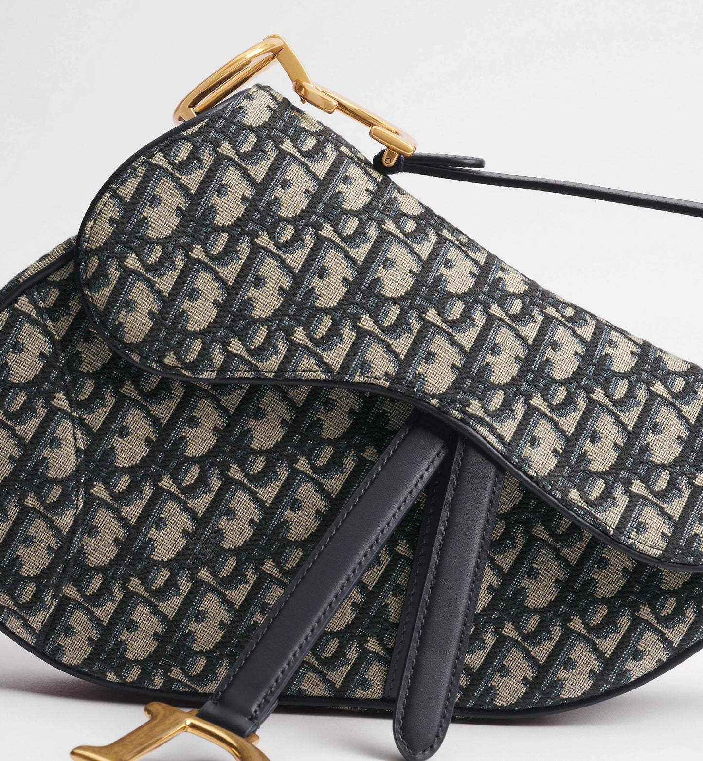 Borsa a tracolla Saddle Jacquard Dior Oblique blu