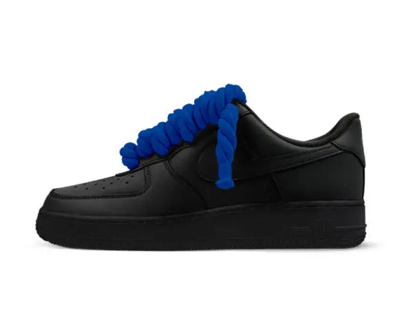Nike Air Force 1 Blue Rope Laces Custom Black