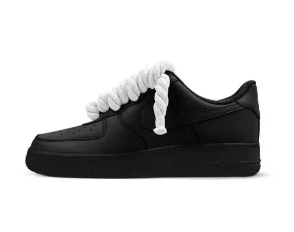 Nike Air Force 1 White Rope Laces Custom Black