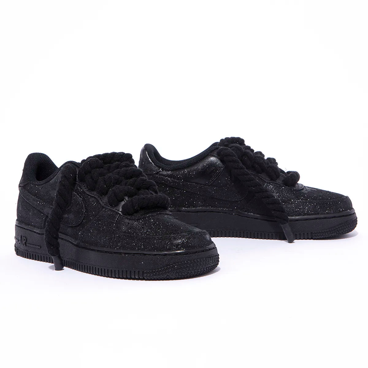 Nike Air Force 1 Glitter Nero Rope Monocromo