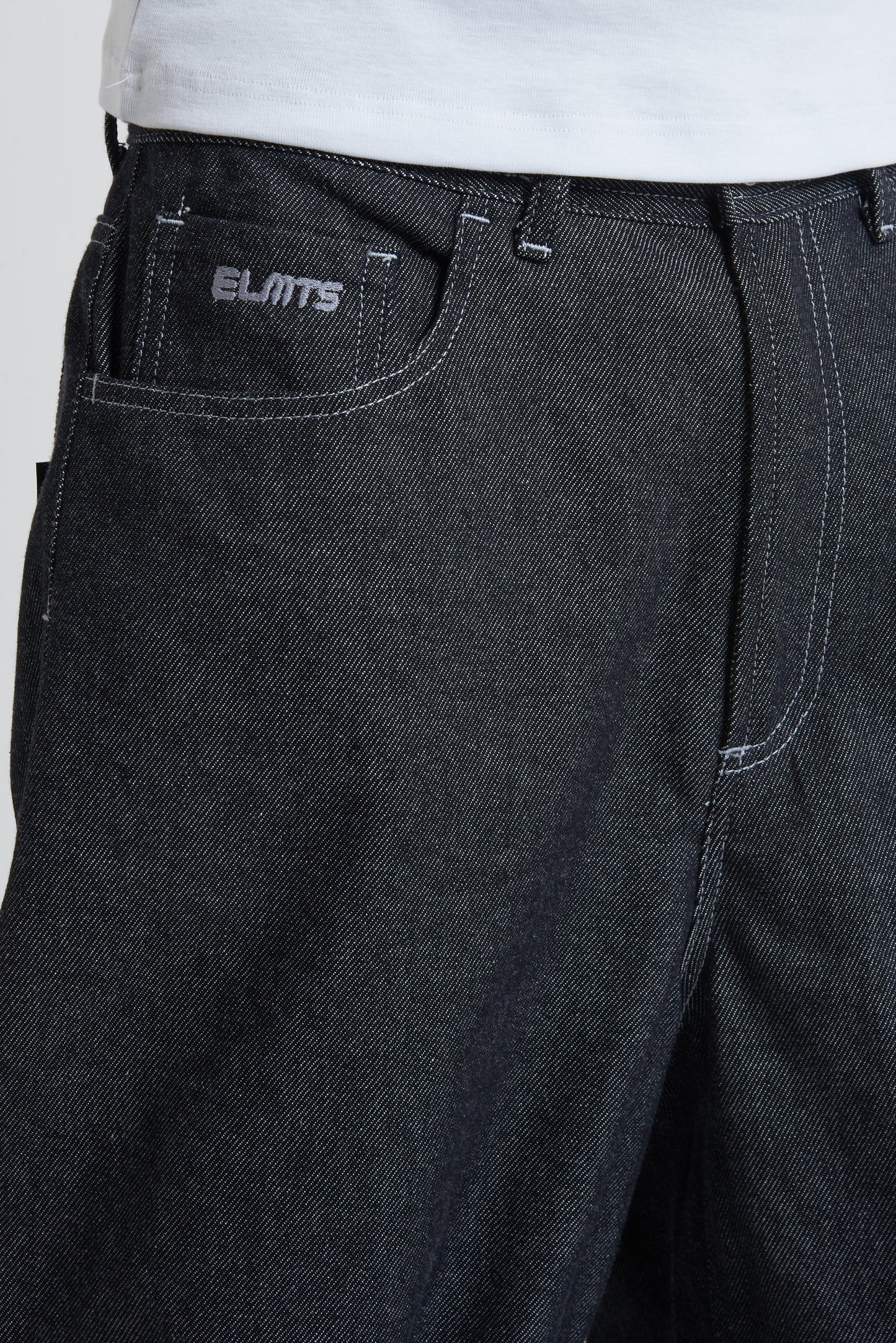 Raw Denim Baggy Black