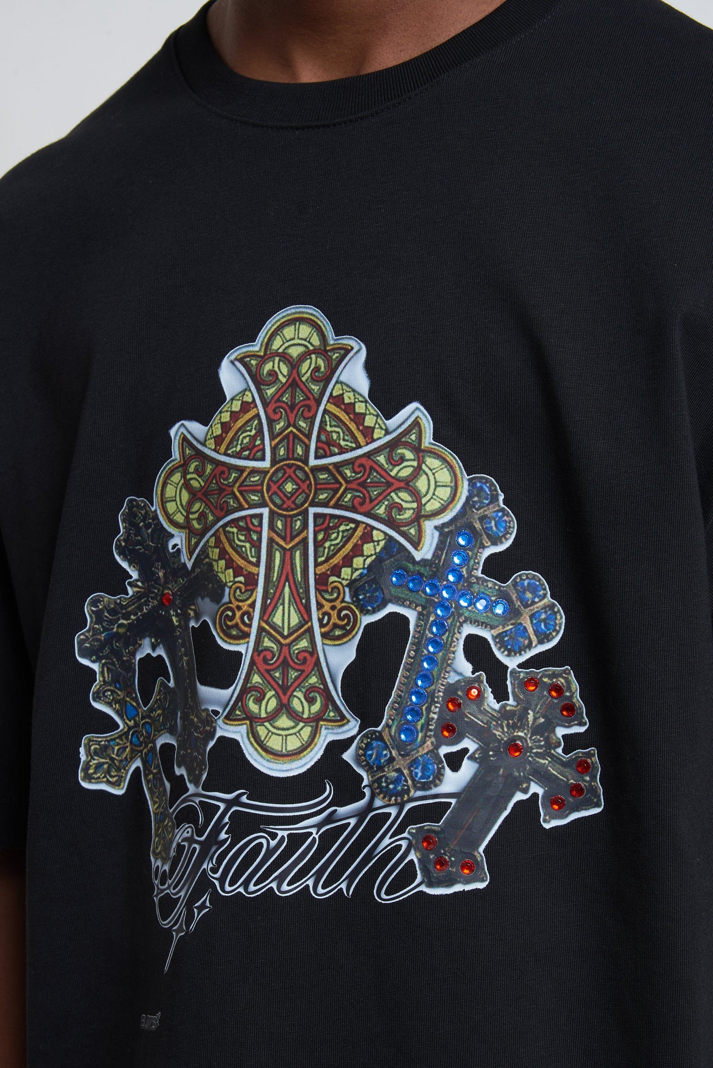 Tee Byzantine Crosses Black