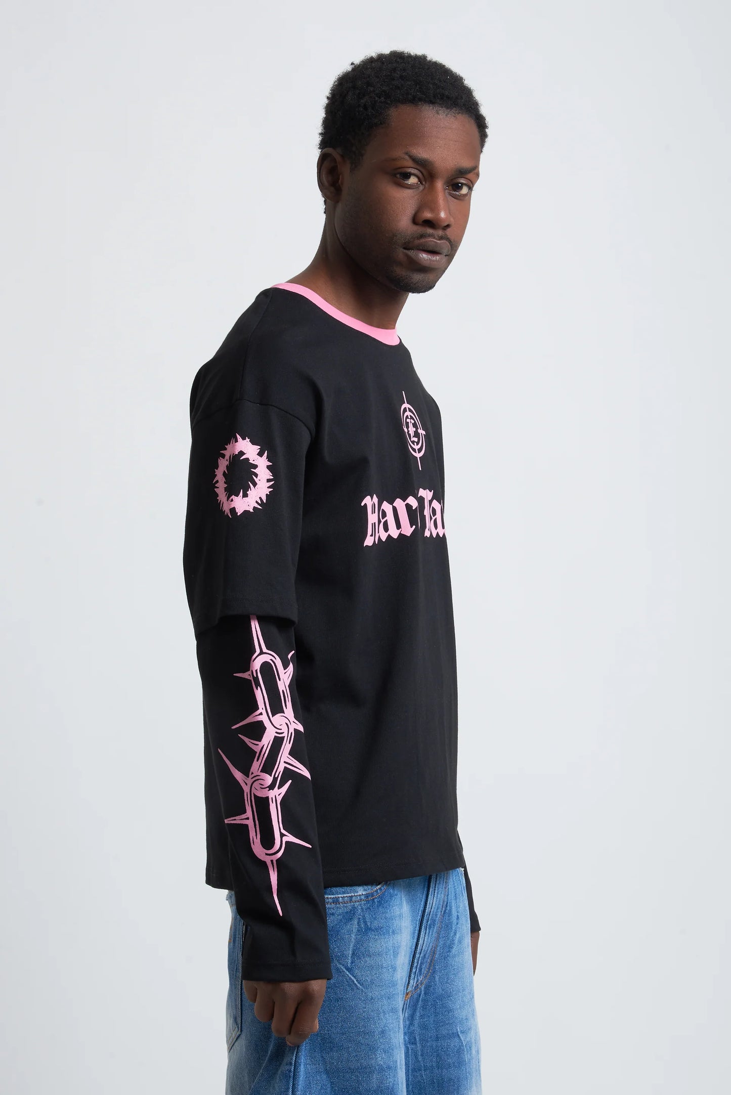 Tee Hard Target Double Sleeve Black