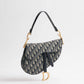Borsa a tracolla Saddle Jacquard Dior Oblique blu