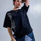 Dynasty Crystal Script Tee Black