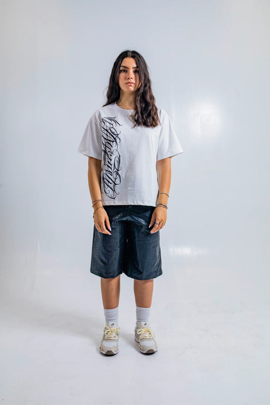Dynasty Crystal Script Tee White