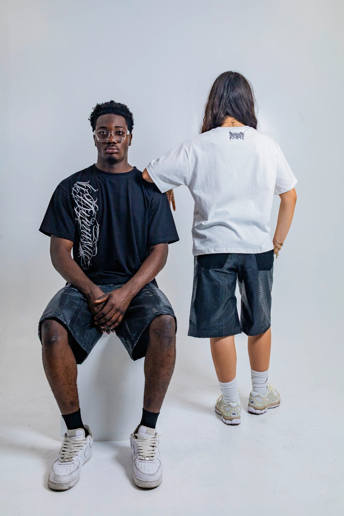 Dynasty Crystal Script Tee White