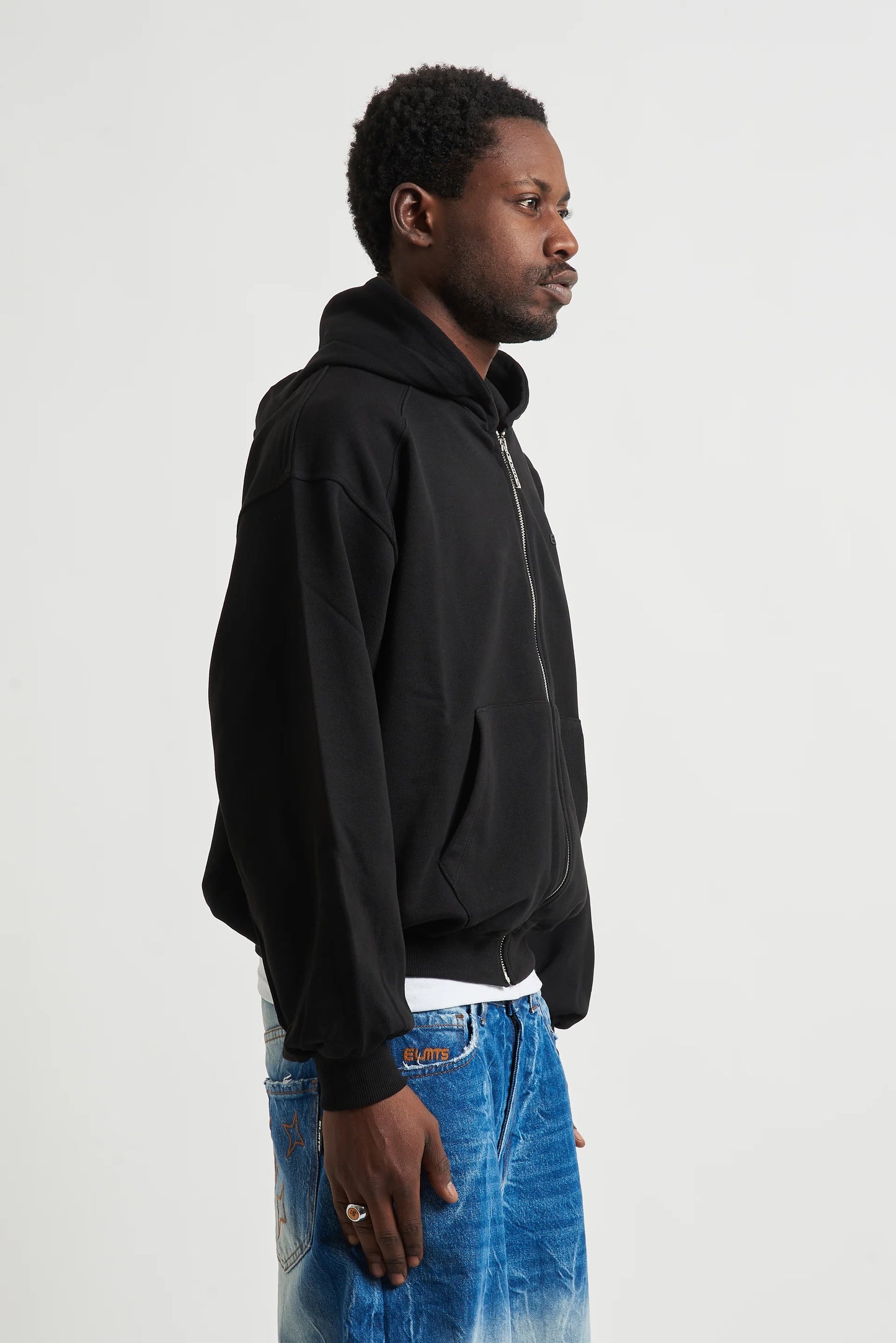 Hoodie Basic Full Zip Black