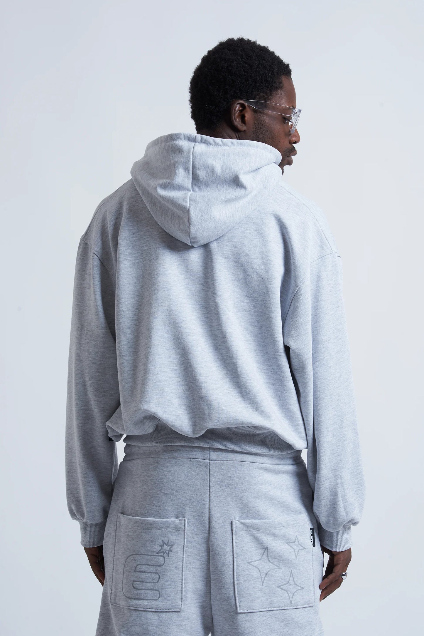 Hoodie Basic Full Zip Grey