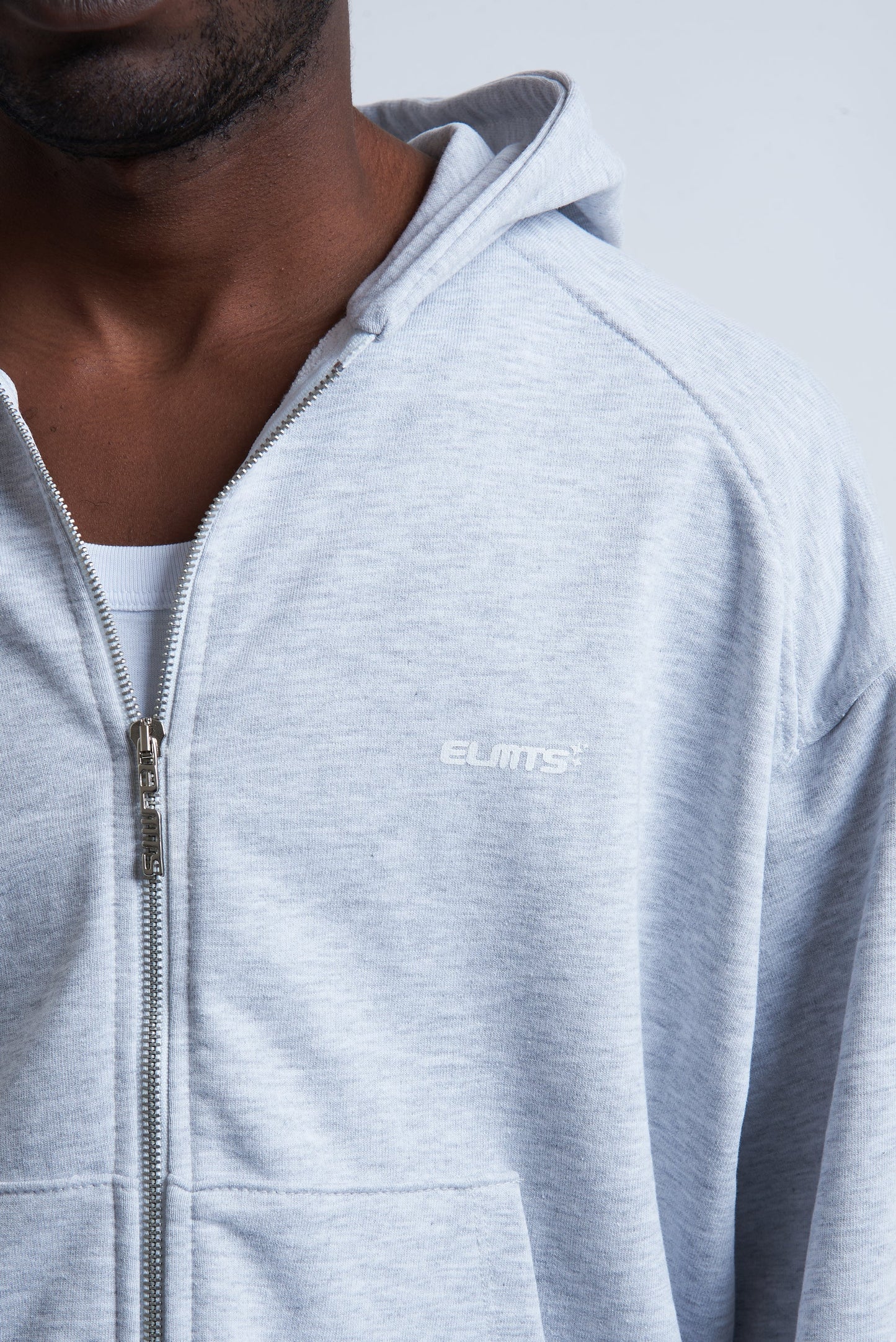 Hoodie Basic Full Zip Grey