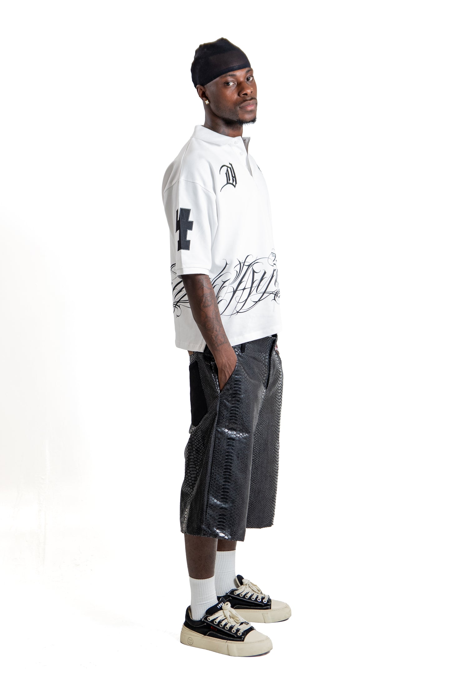 Dynasty White Script Polo