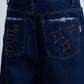 Jorts Baggy Dark Blue Fray