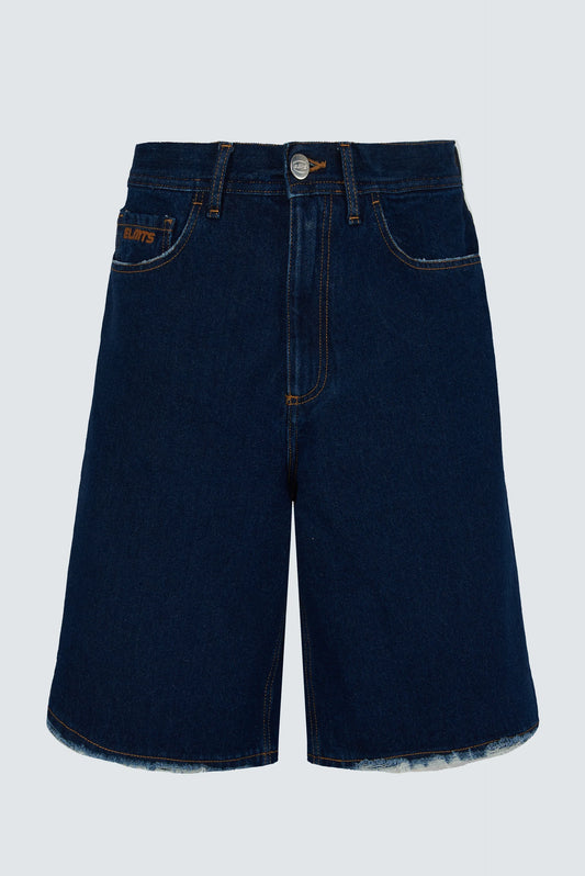 Jorts Baggy Dark Blue Fray