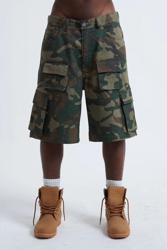 Jorts Cargo Military Green