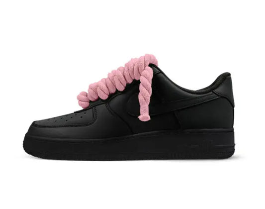 Nike Air Force 1 Rose Rope Laces Custom Black