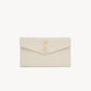 YSL Pochette UPTOWN in pelle goffrata grain de poudre Blanc Vintage