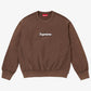 Supreme Washed Box Logo Crewneck Brown