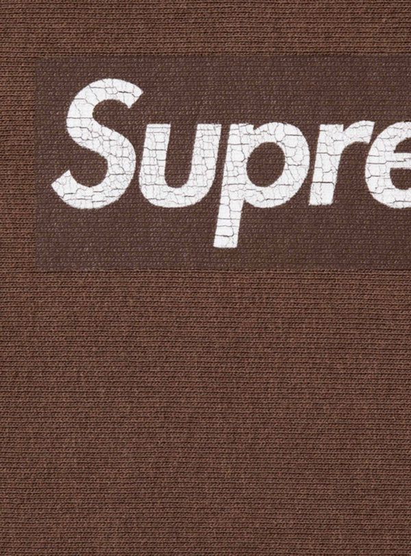 Supreme Washed Box Logo Crewneck Brown