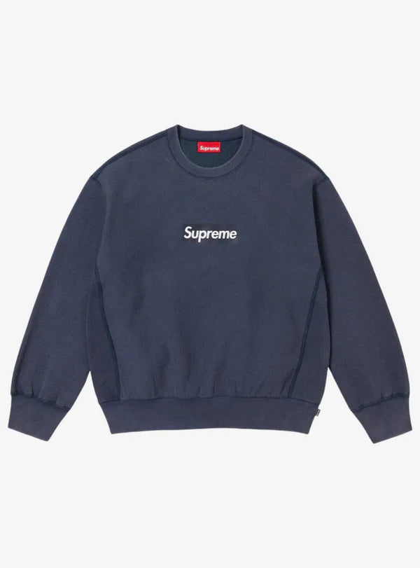 Supreme Washed Box Logo Crewneck Nvy