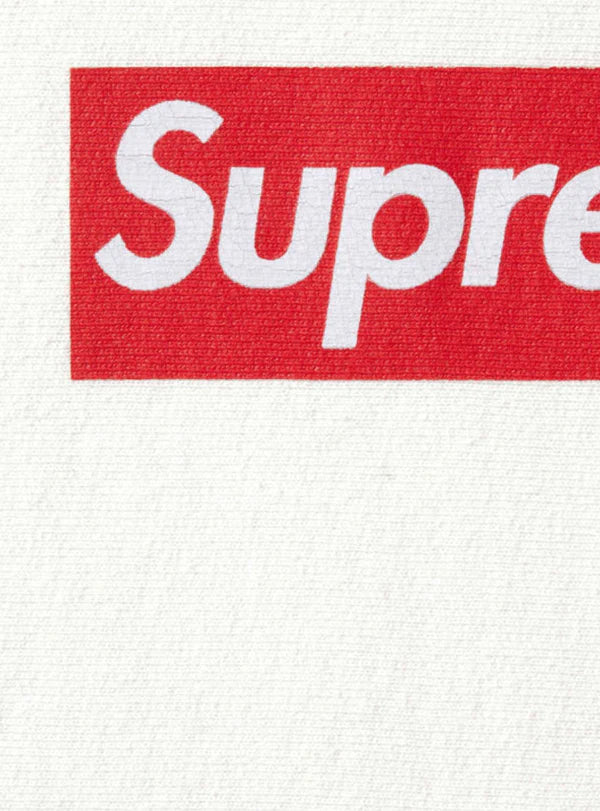 Supreme Washed Box Logo Crewneck White