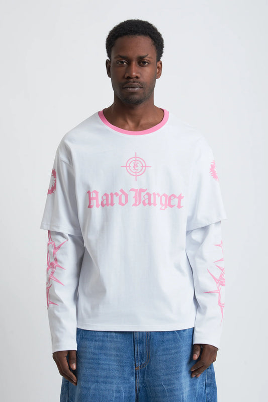 Tee Hard Target Double Sleeve White