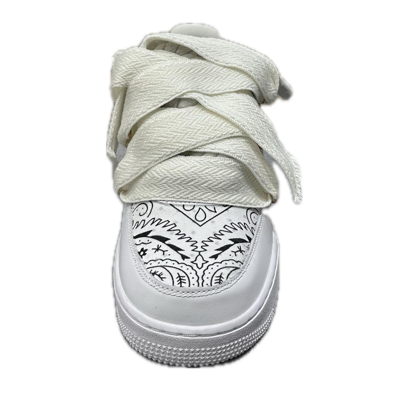 Nike Air Force 1 Double Rope Laces Custom Bandana White