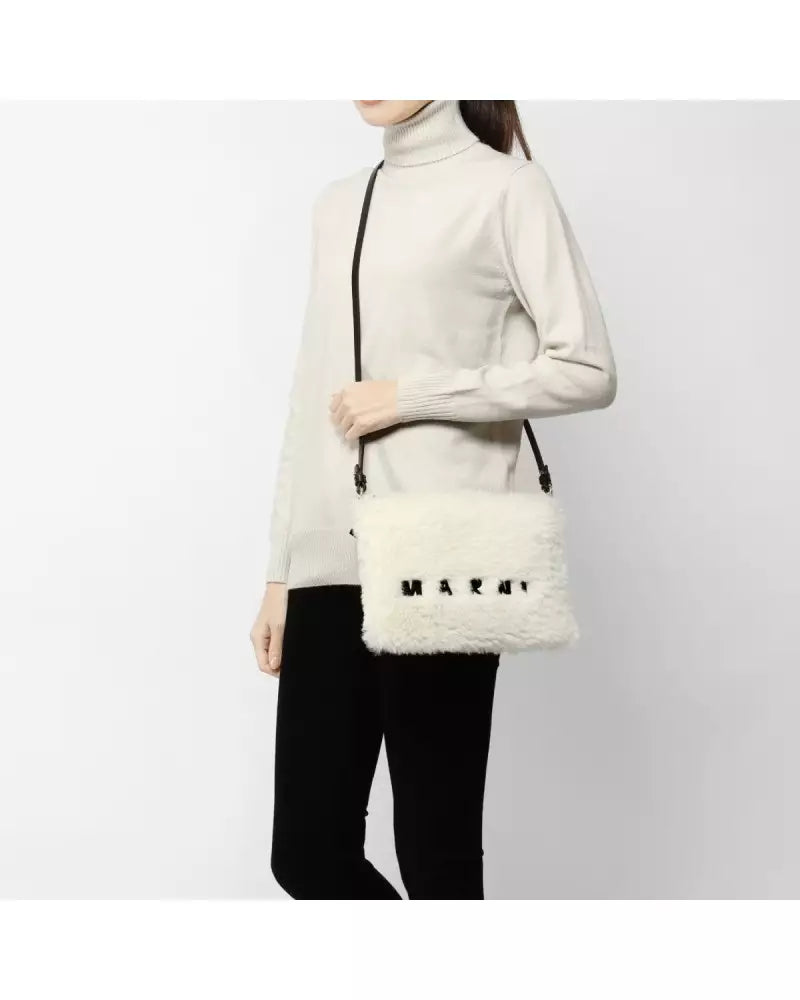 Marni Borsa a Tracolla in Cotone con Logo
