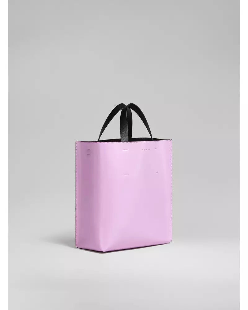 Marni Mini borsa MUSEO SOFT in pelle rosa e marrone