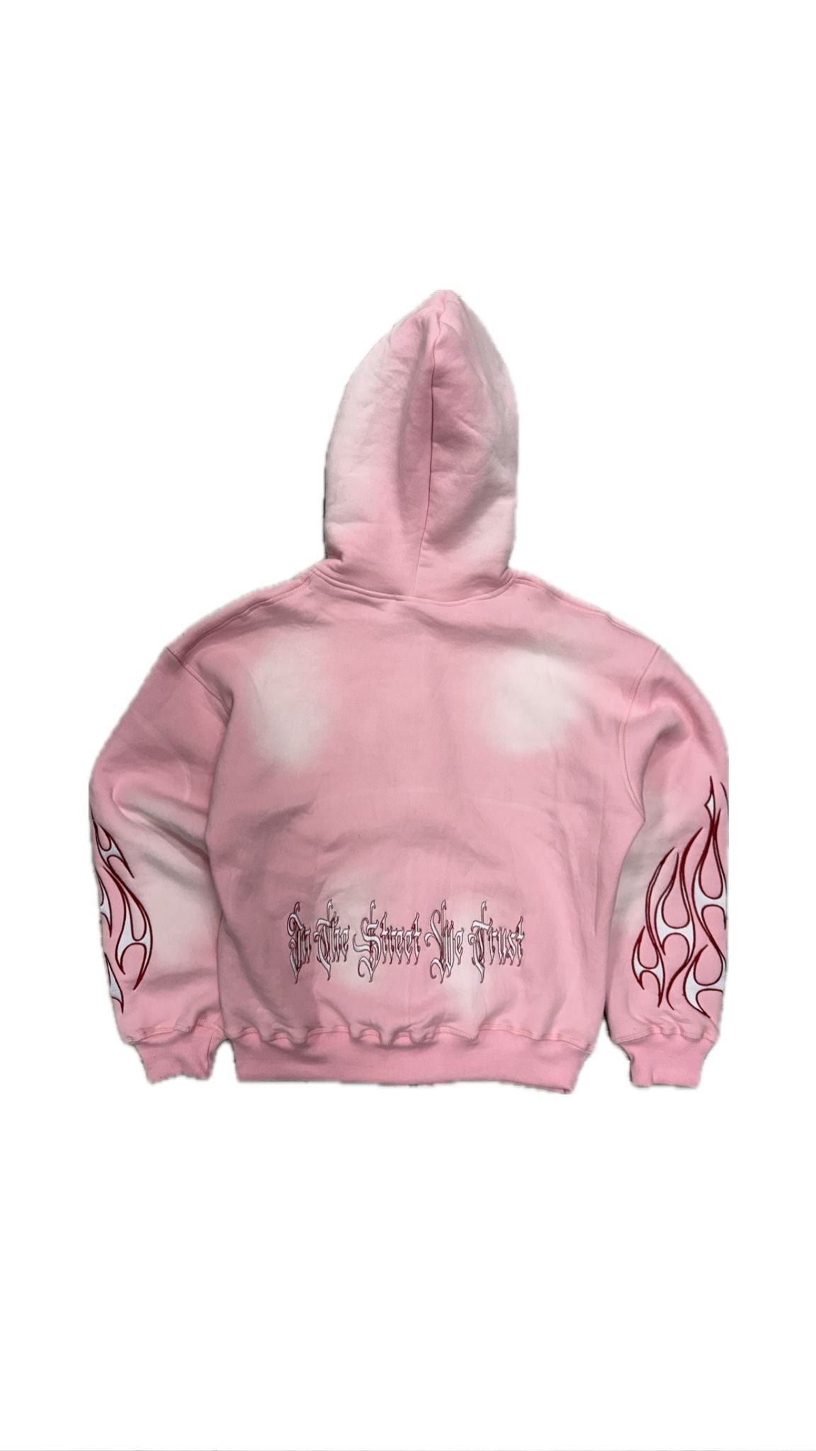 Dynasty Tribal Flame Zip Hoodie Pink Red